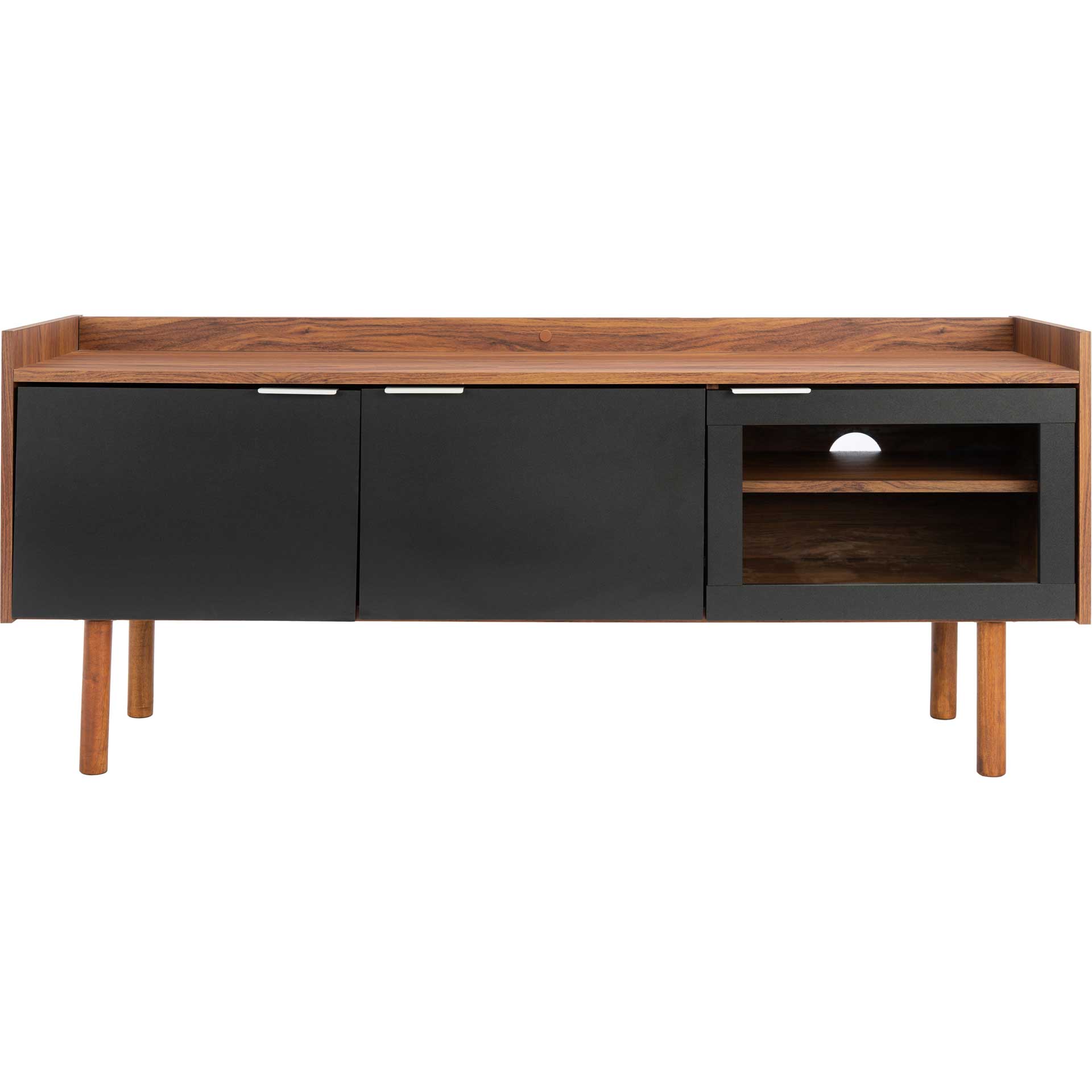 Sade 2 Shelf Media Stand Walnut/Black