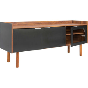 Sade 2 Shelf Media Stand Walnut/Black