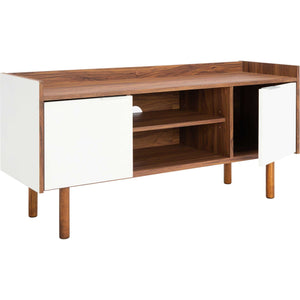 Dilan 2 Shelf 2 Door Media Stand Walnut/White