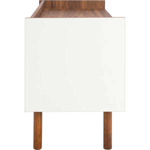 Dilan 2 Shelf 2 Door Media Stand Walnut/White