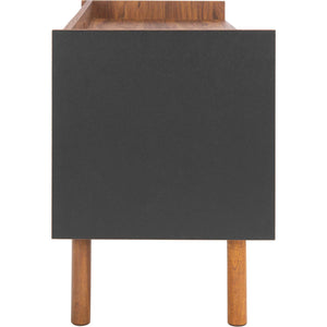 Dilan 2 Shelf 2 Door Media Stand Walnut/Black