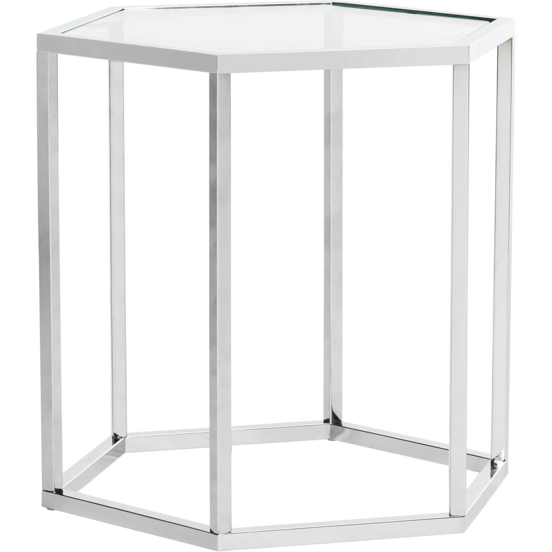 Teegan Glass End Table Chrome