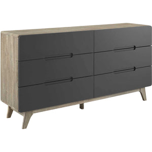 Orion Six-Drawer Wood Dresser Natural Gray