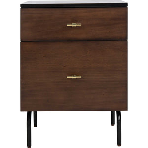 Gemma 2 Drawer Nightstand Walnut/Black