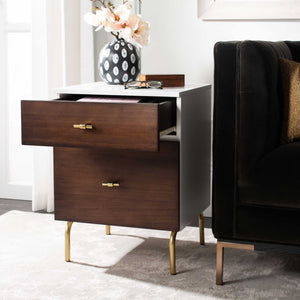 Gemma 2 Drawer Nightstand Walnut/White