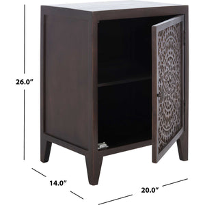 Thames 1 Door Carved Nightstand Brown