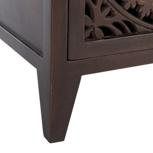 Thames 1 Door Carved Nightstand Brown