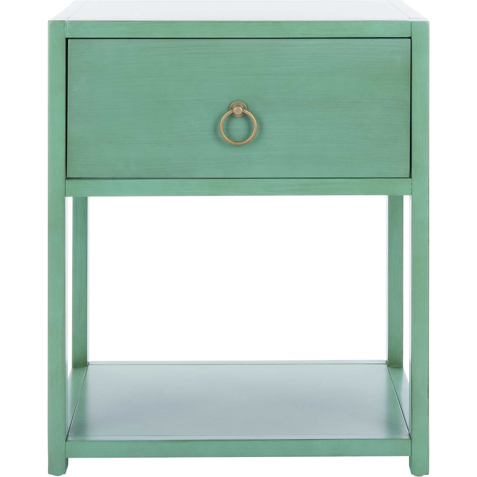 Yuan 1 Drawer 1 Shelf Nightstand Turquoise