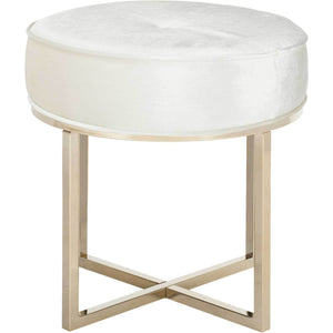 Anastasia Round Ottoman Beige/Brass