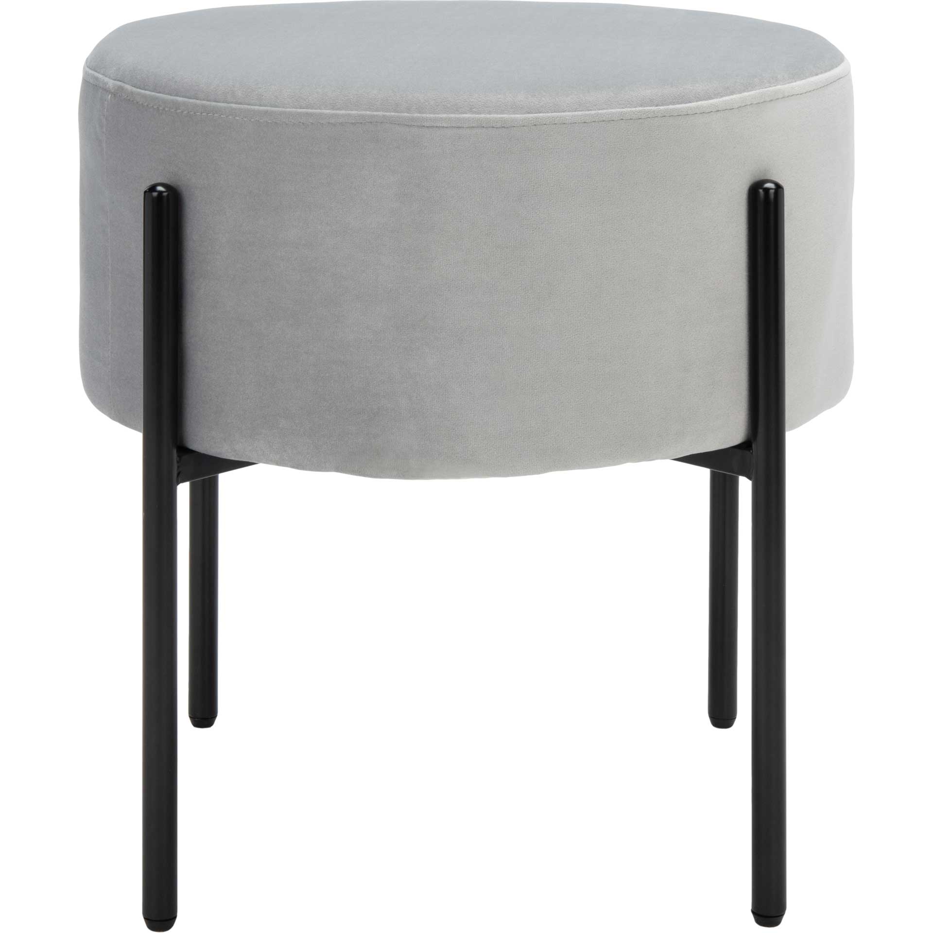 Lincoln Round Ottoman Gray/Black