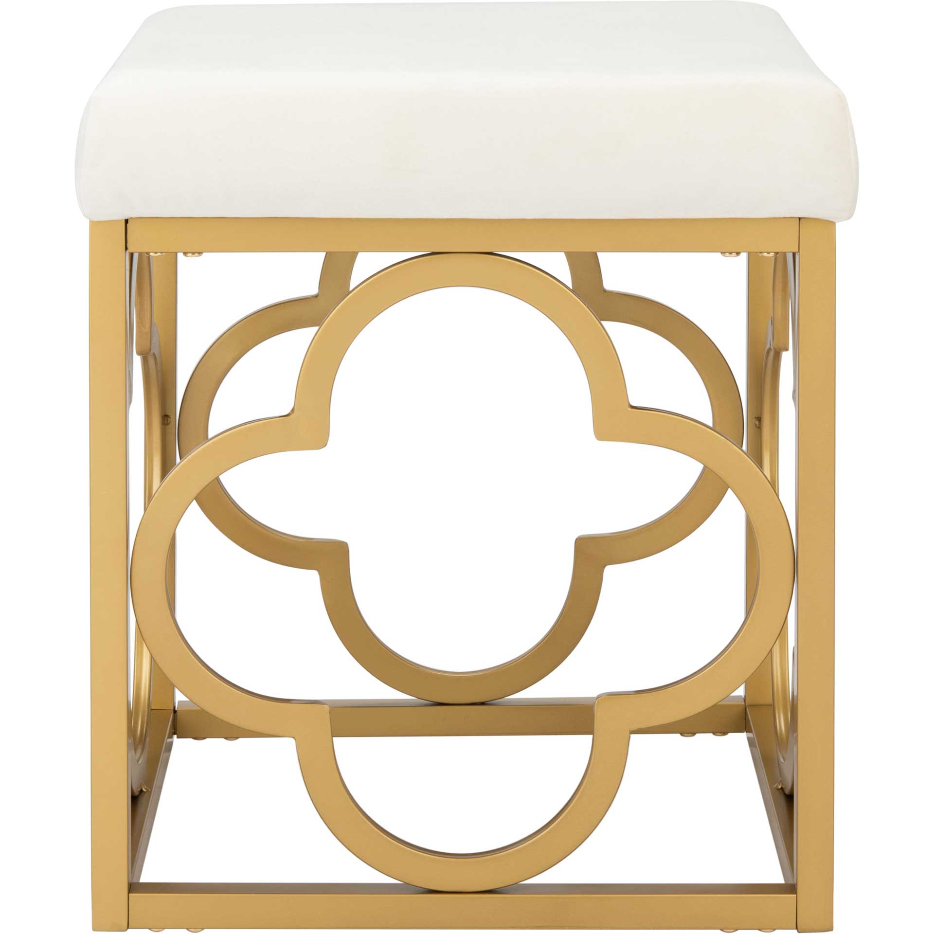 Florence Square Ottoman Creme/Gold