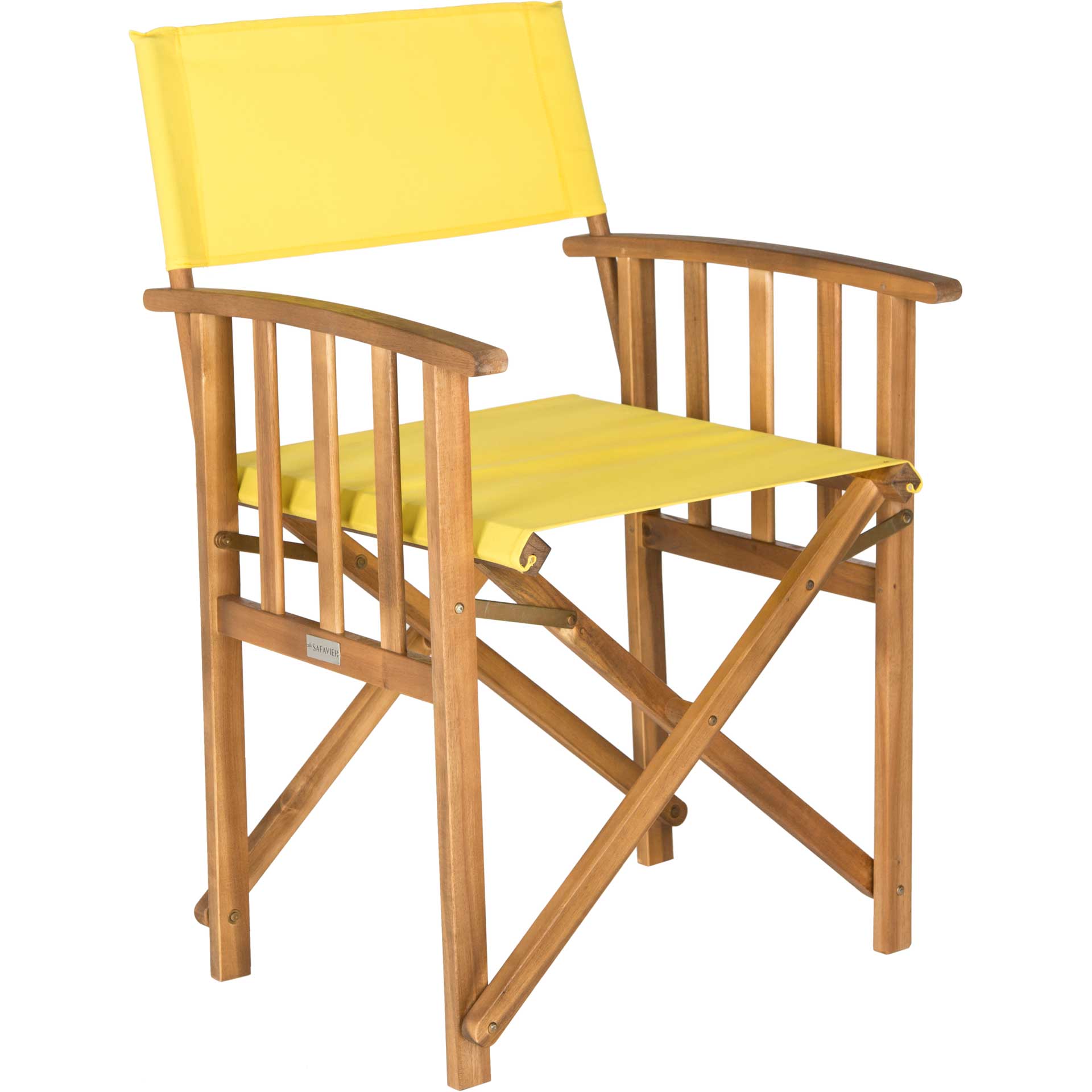 Lachlyn Director Chair Teak/Yellow (Set of 2)