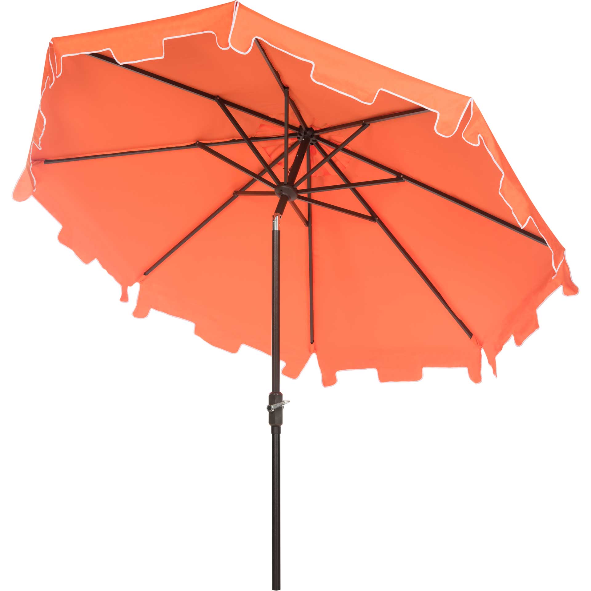 Zinnia Uv Resistant Push Button Tilt Umbrella Orange/White