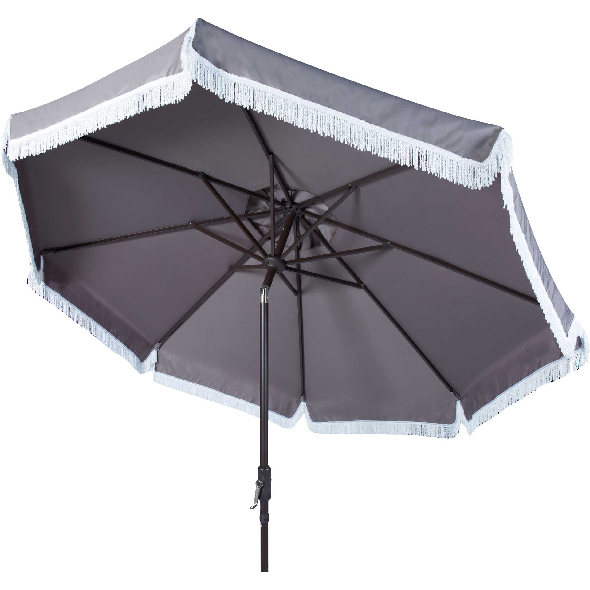 Mika Outdoor Push Button Tilt Umbrella Gray/White