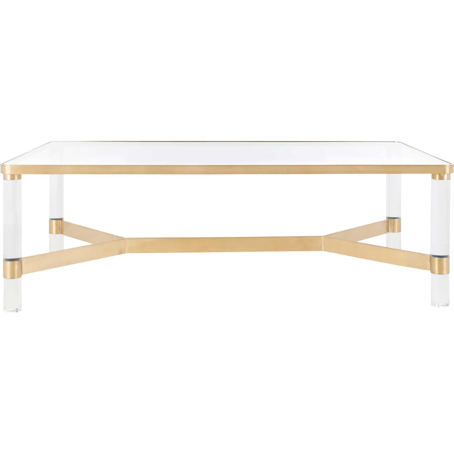 Subira Acrylic Coffee Table Brass