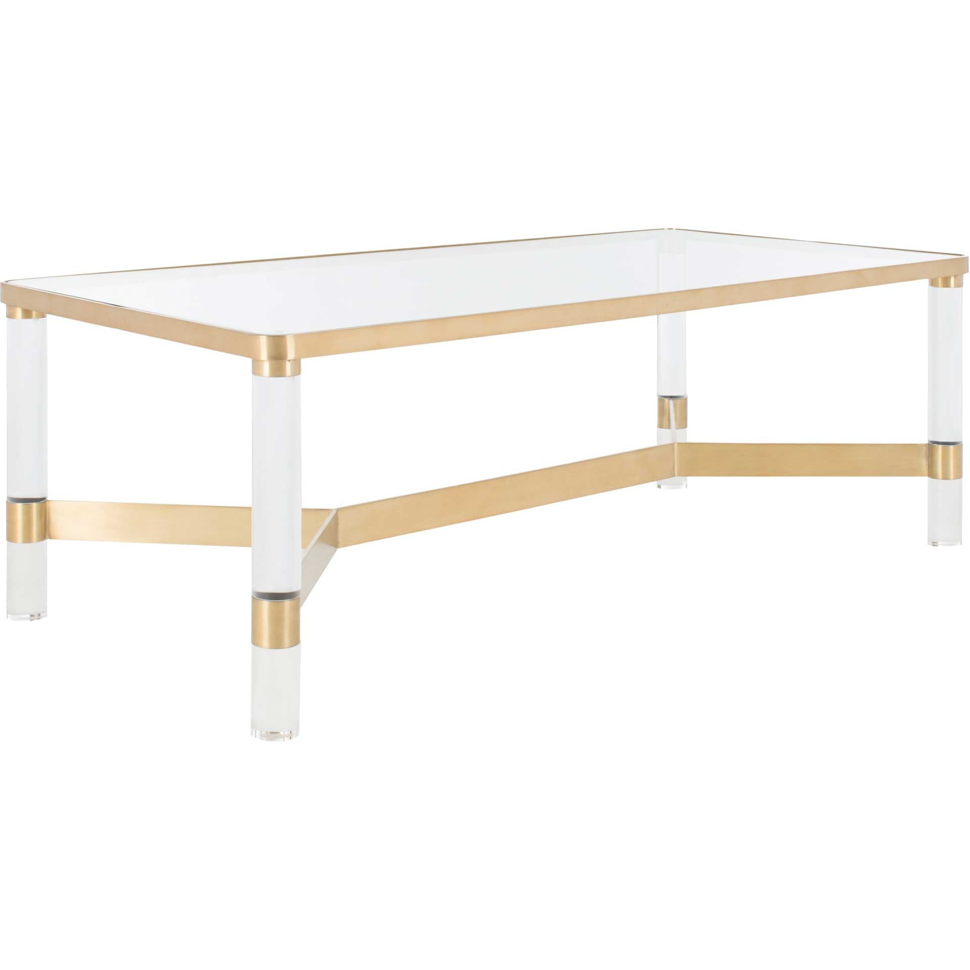 Subira Acrylic Coffee Table Brass