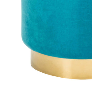Elyse Ottoman Turquoise/Brass