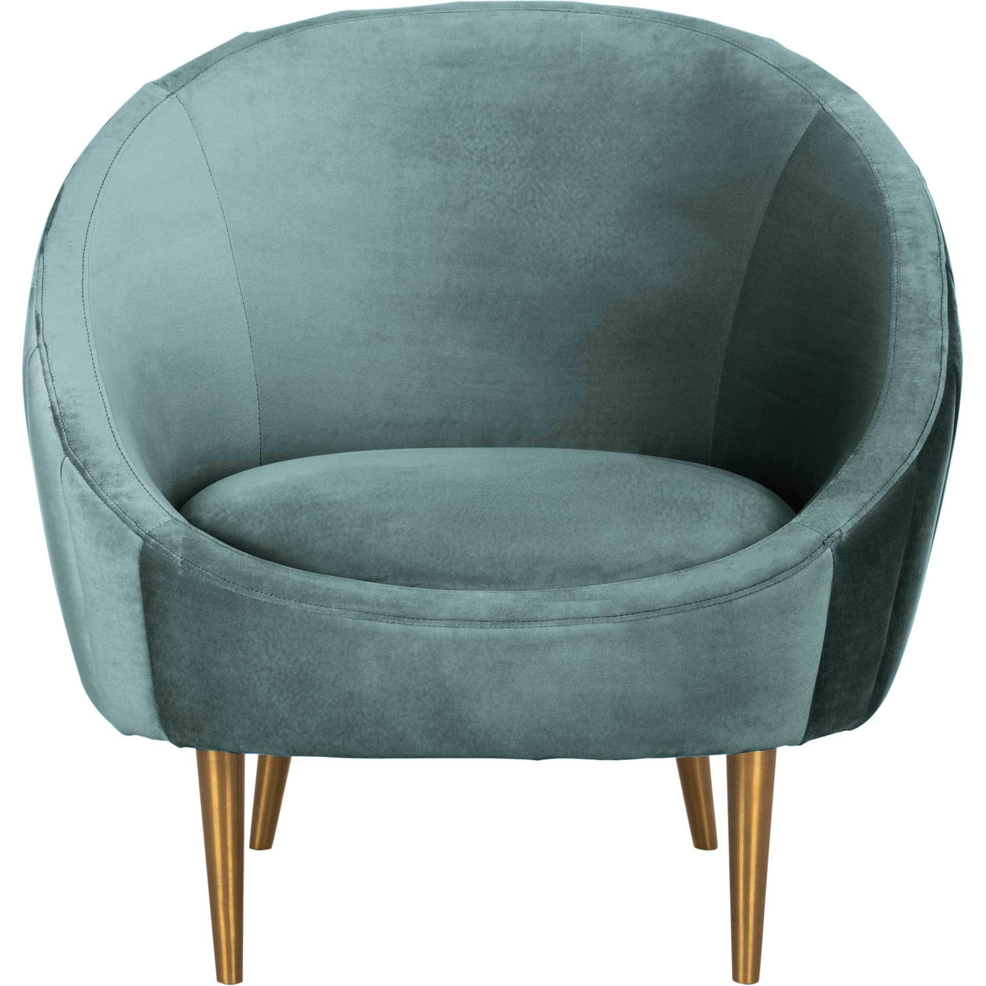 Raymond Channel Tufted Tub Chair Seafoam/Gold