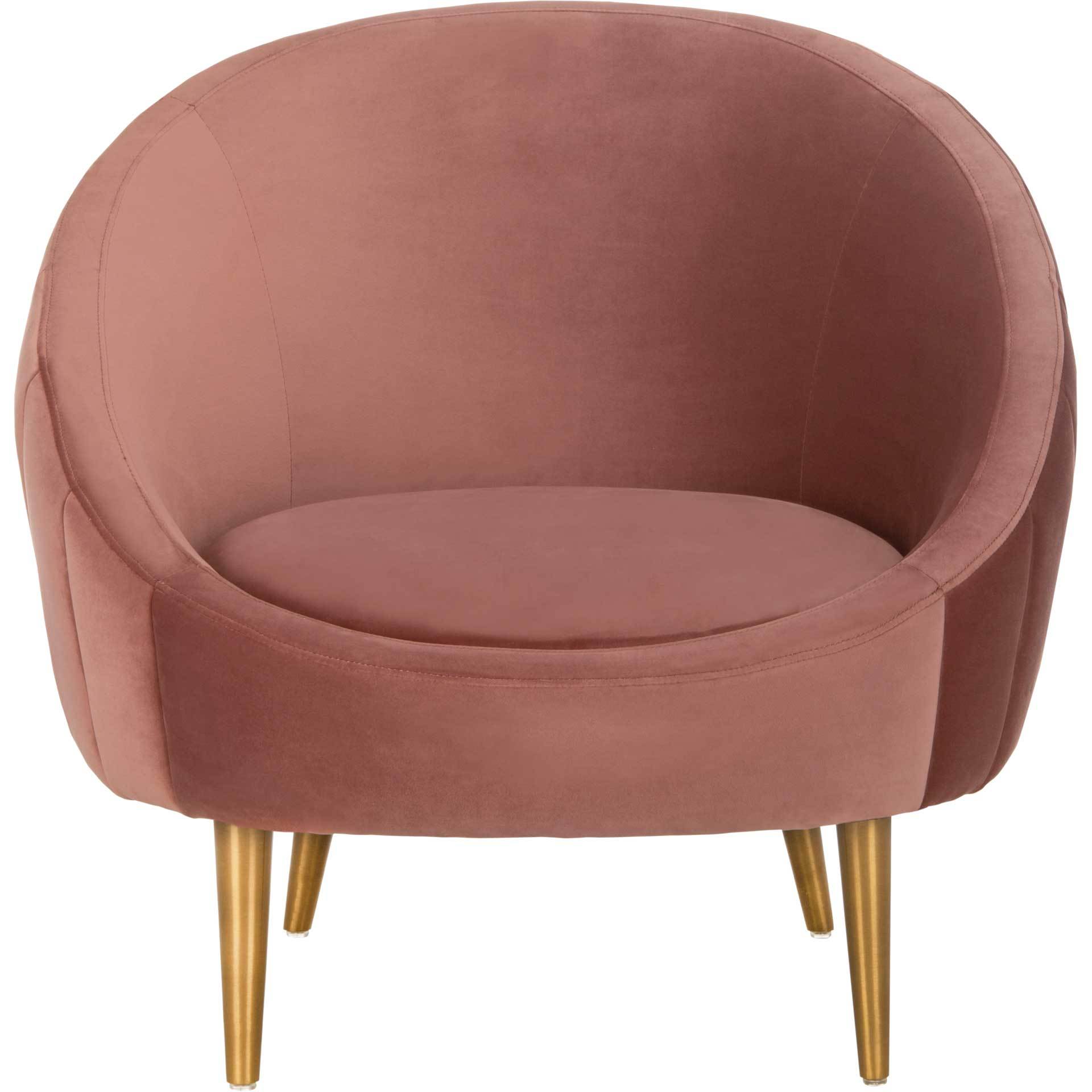 Raymond Channel Tufted Tub Chair Dusty Rose/Gold