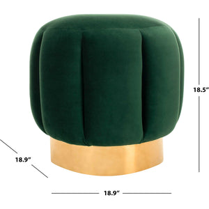 Maleah Channel Tufted Otttoman Emerald