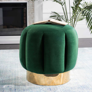 Maleah Channel Tufted Otttoman Emerald