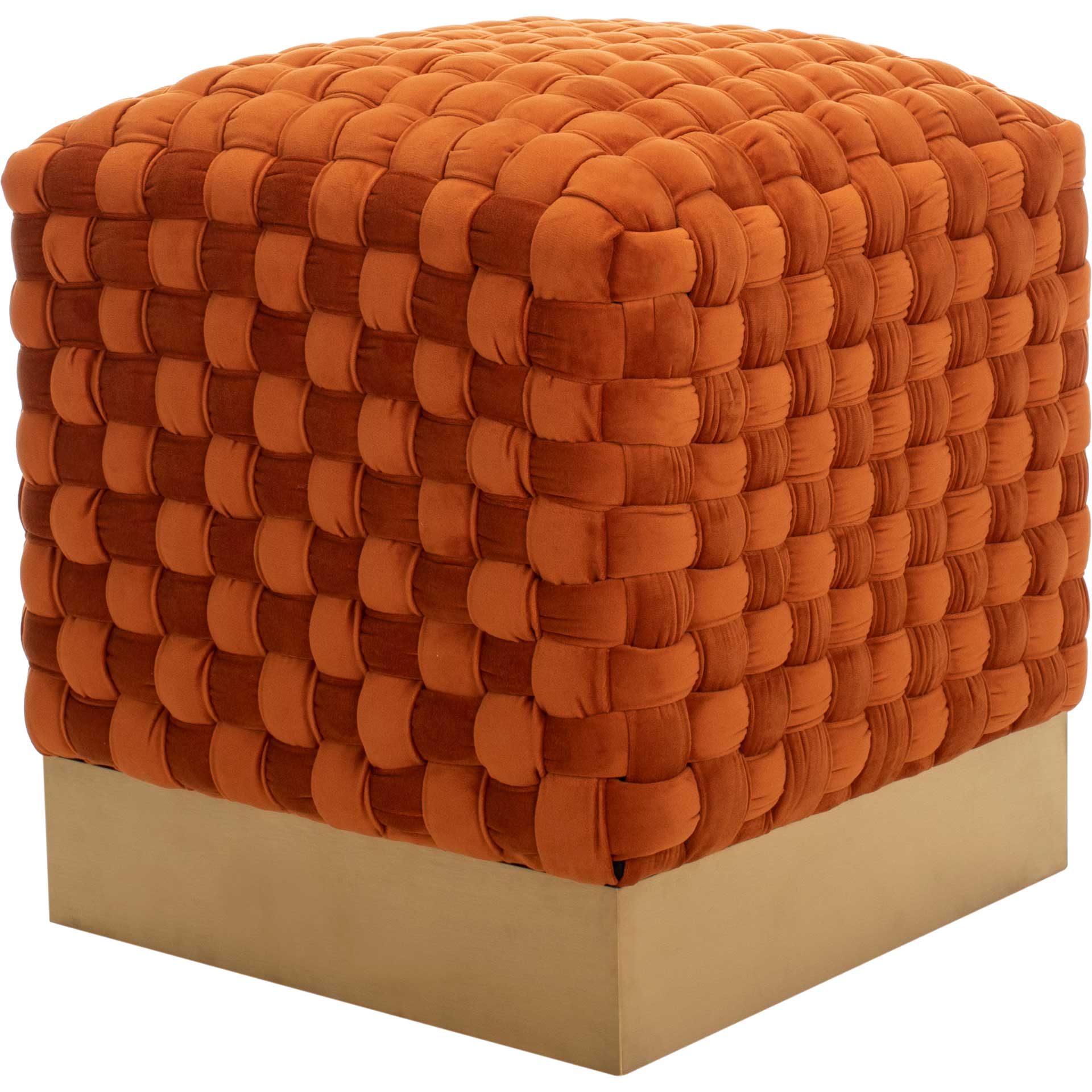 Ramona Woven Velvet Ottoman Sienna