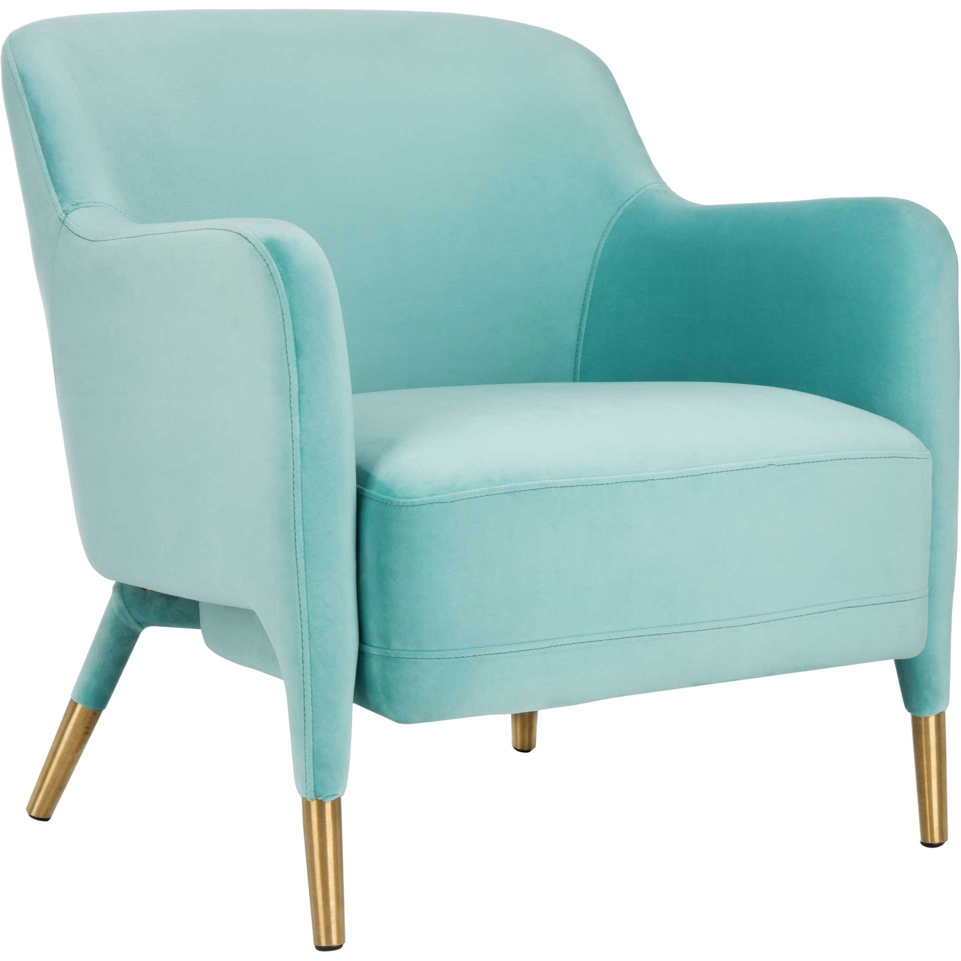 Tobias Velvet Arm Chair Aqua