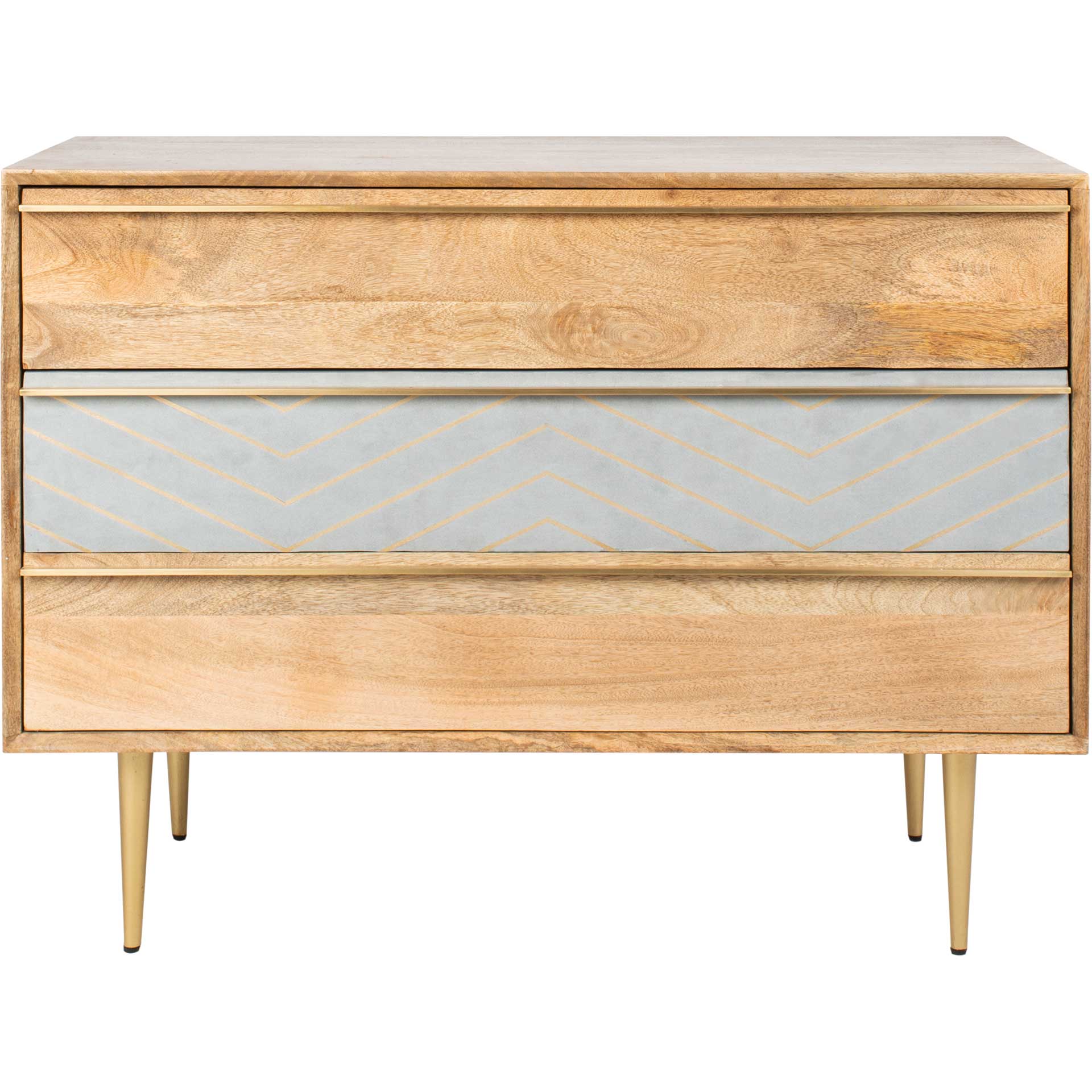 Tieton Cement Chest Natural Mango/Brass/Cement