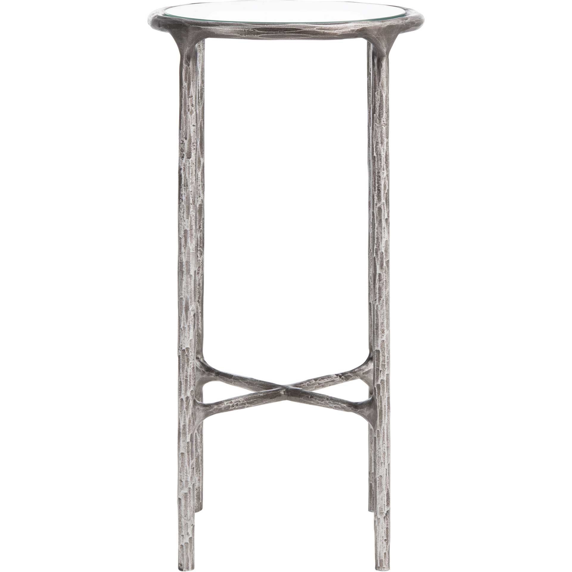 Jenesis Metal Tall Rd End Table Silver