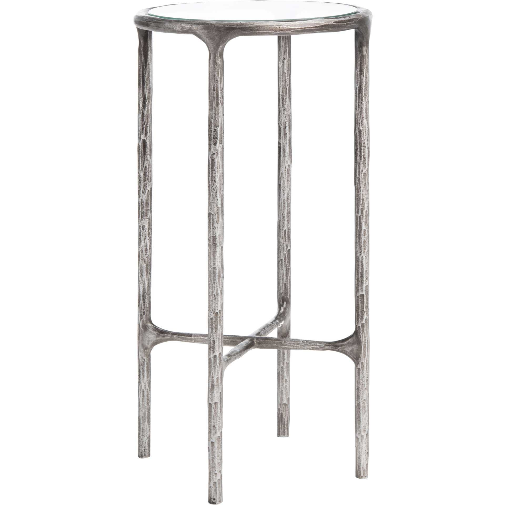 Jenesis Metal Tall Rd End Table Silver