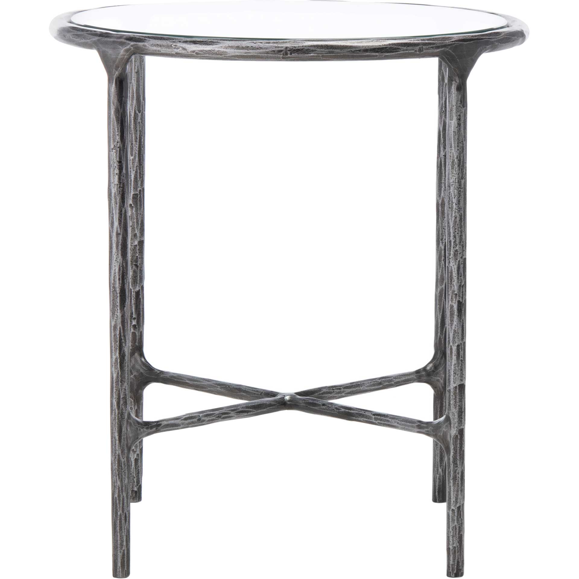 Jenesis Metal Round End Table Silver