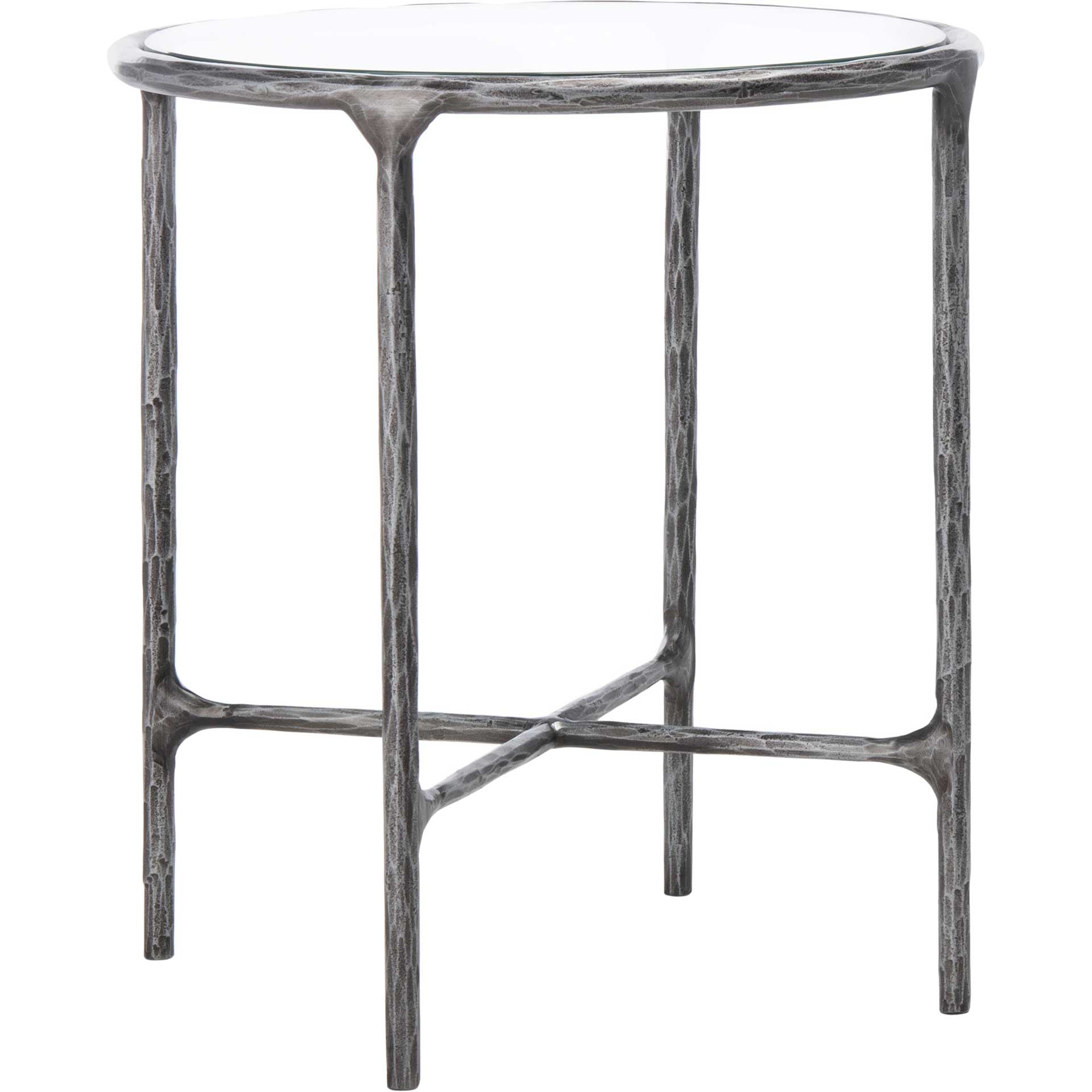 Jenesis Metal Round End Table Silver