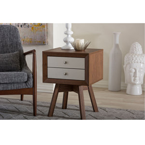 Winston Nightstand Walnut/White