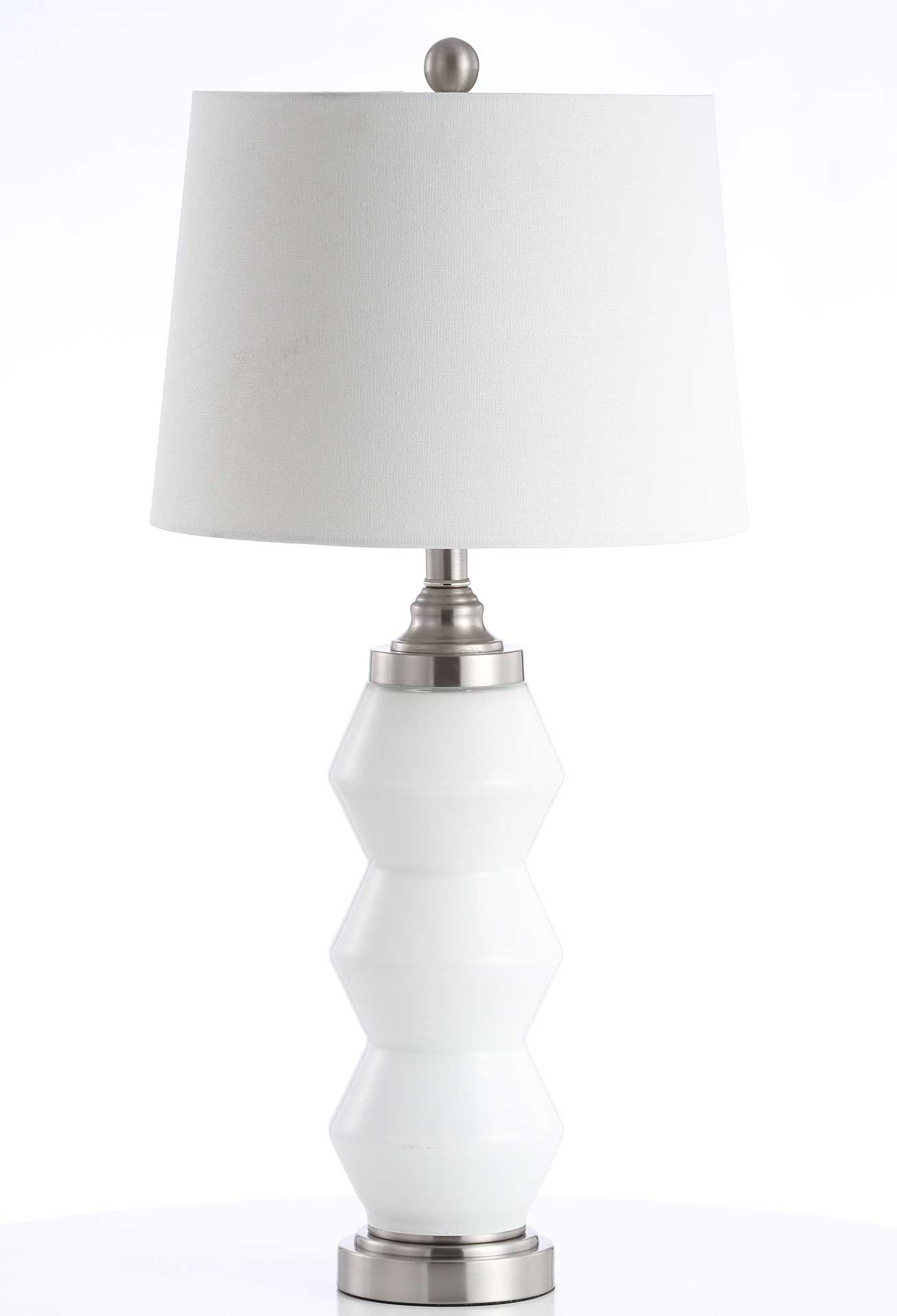 Java Table Lamp White/Nickel