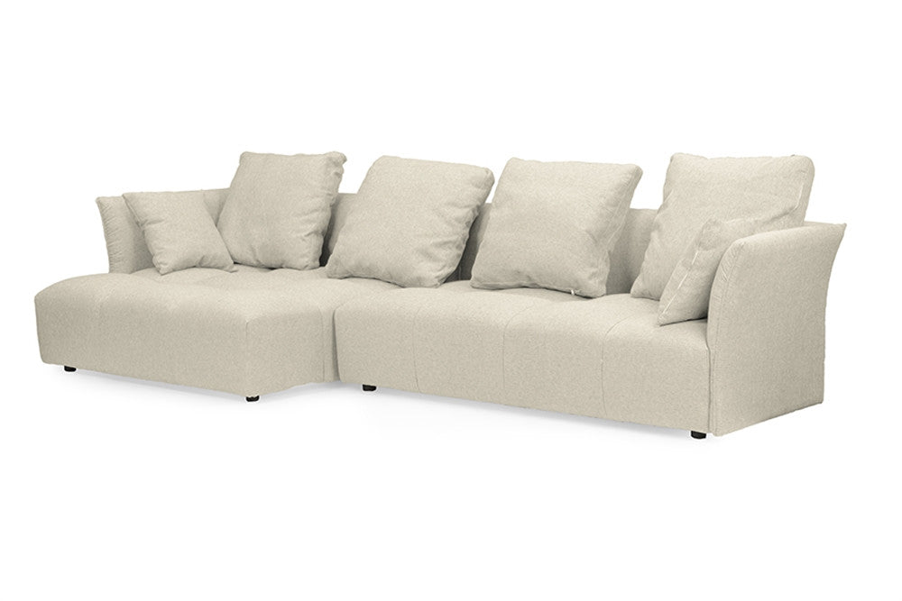 Abbison Fabric Sectional Sofa Beige