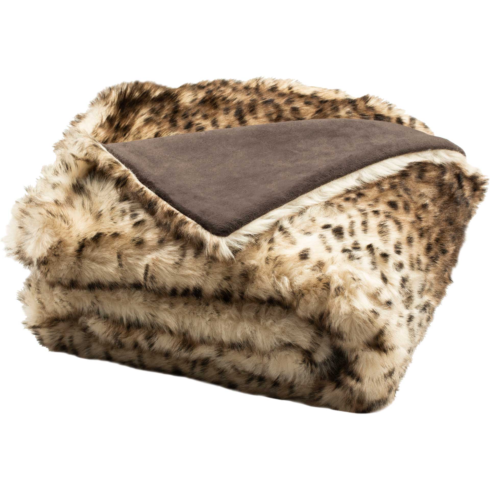 Faux Leopardis Throw Brown/Black