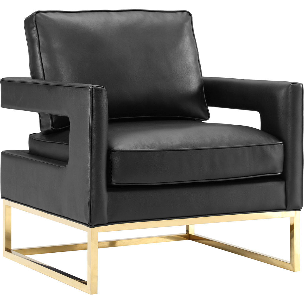 Alex Leather Chair Black