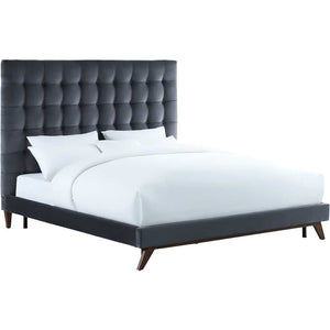 Ermont Velvet Bed Gray