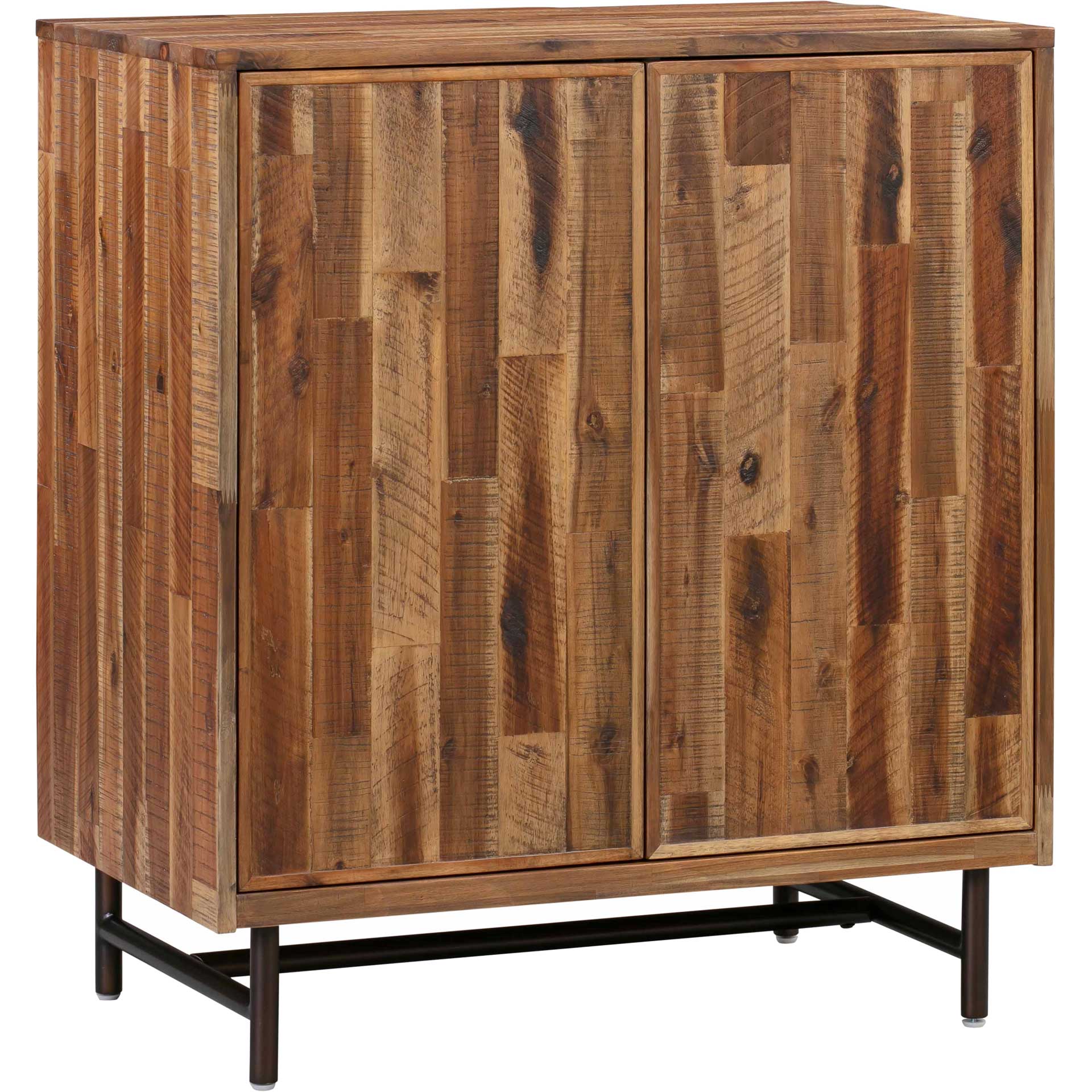 Boston Wooden Bar Cabinet Rustic/Dark Brown