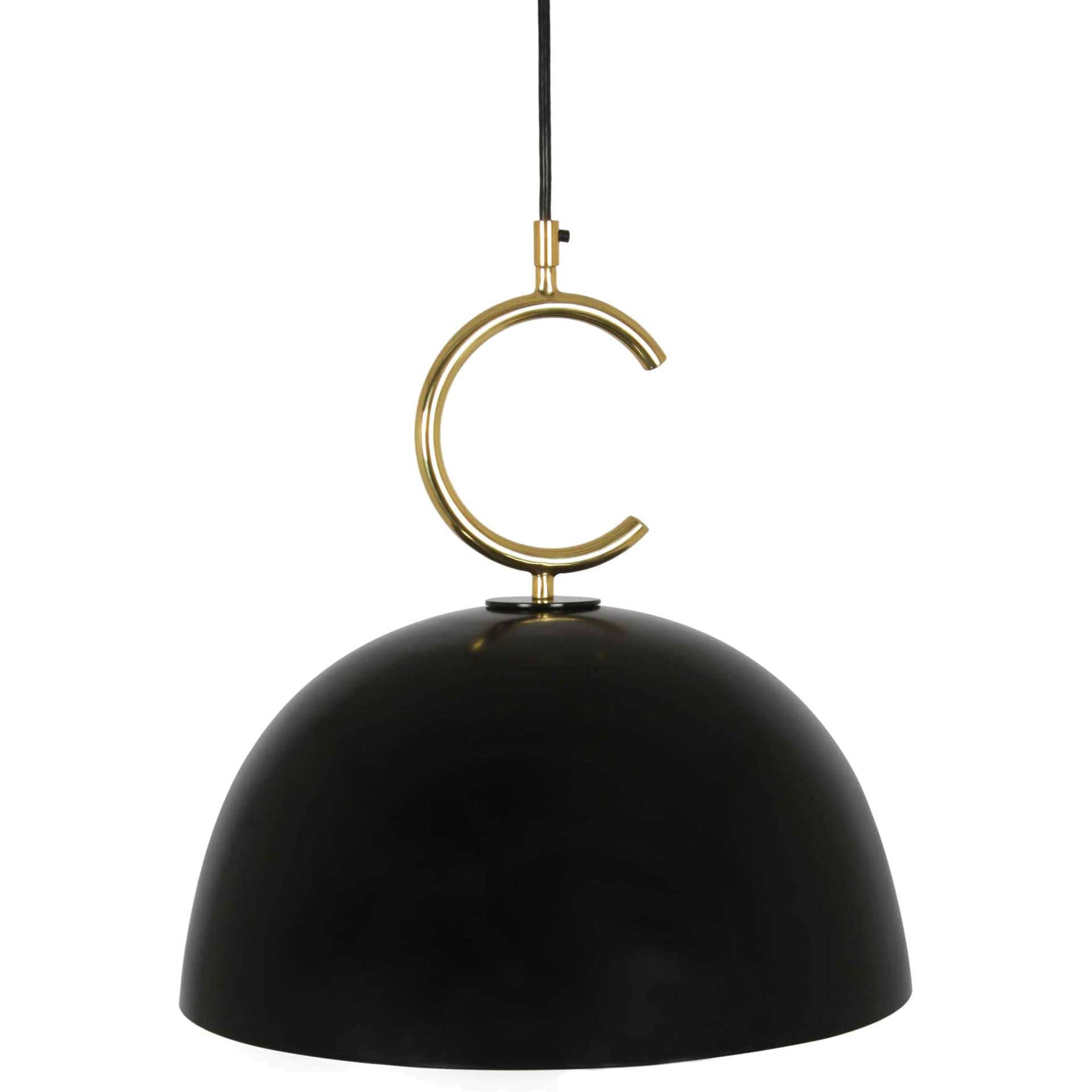 Chanel Wide Pendant Black/Brass