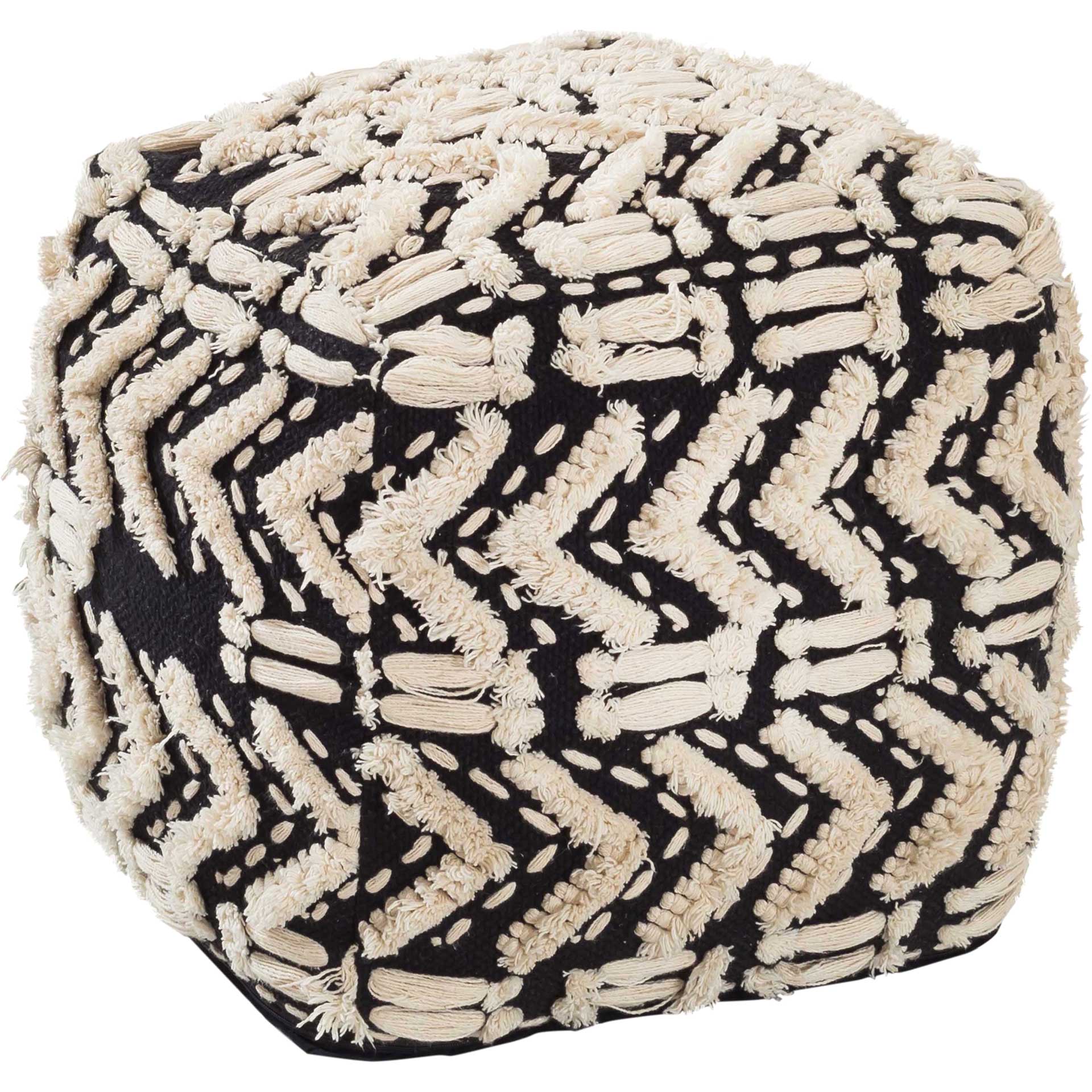 Madelynn Cotton Pouf Black