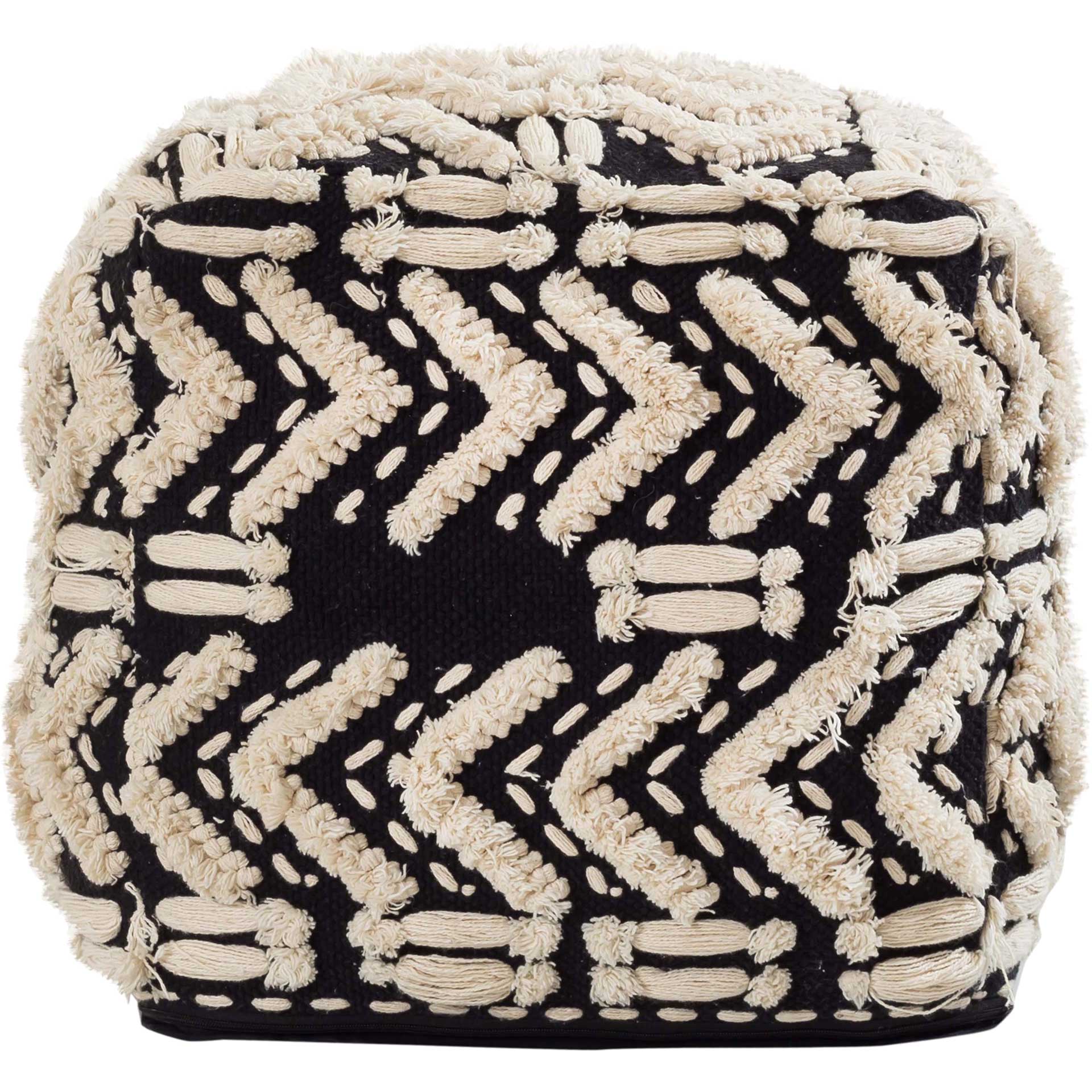 Madelynn Cotton Pouf Black