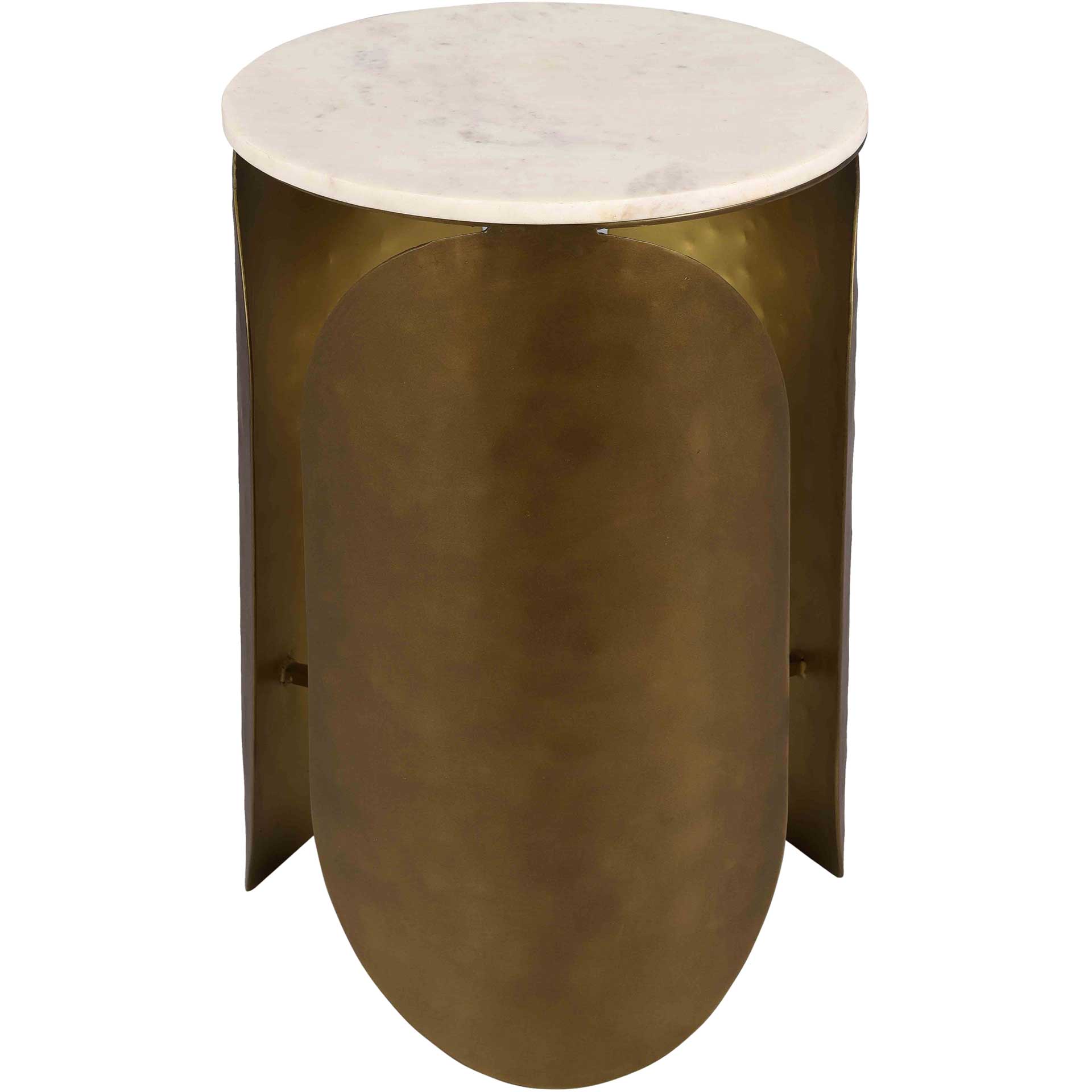 Ingrid Marble Side Table Antique Brass