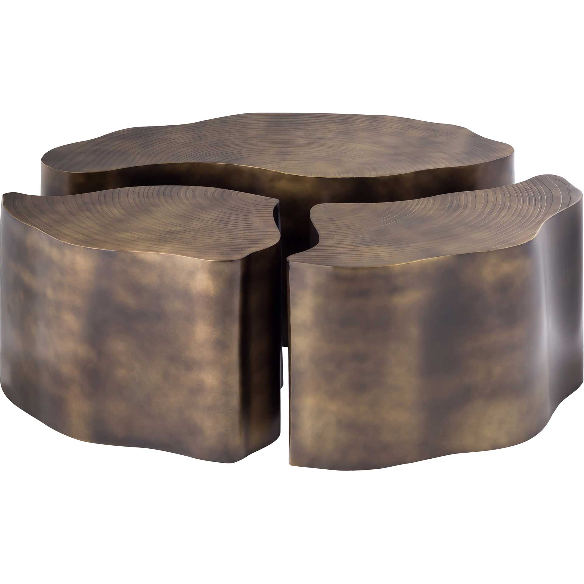 Clarity Coffee Tables Antique Brass