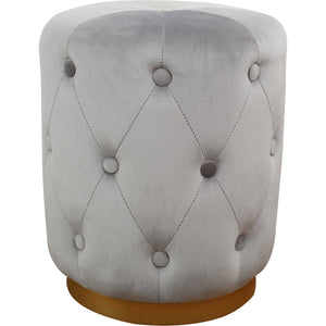 Skye Velvet Ottoman Gray