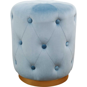 Skye Velvet Ottoman Blue