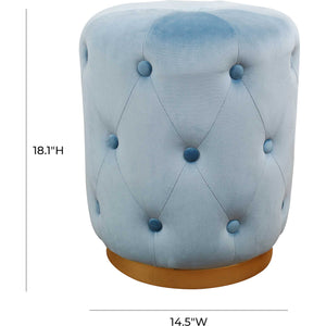 Skye Velvet Ottoman Blue