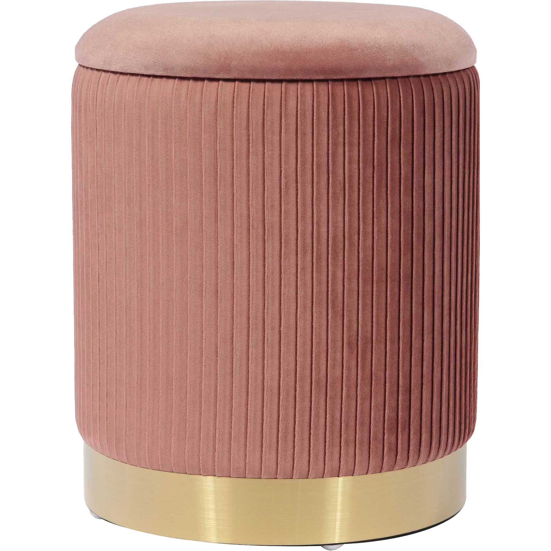 Zorn Velvet Storage Ottoman Blush