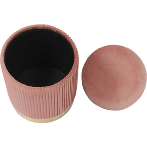 Zorn Velvet Storage Ottoman Blush