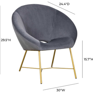 Noely Velvet Chair Gray